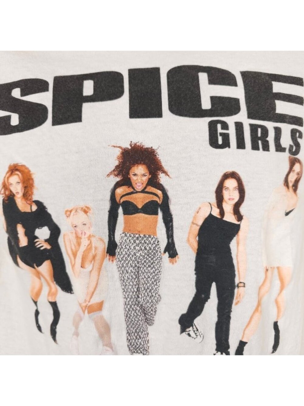 Spice Girls T Shirt Mens Size Medium White Photo Poses 90s Retro Girl Band Tee - Picture 3 of 6